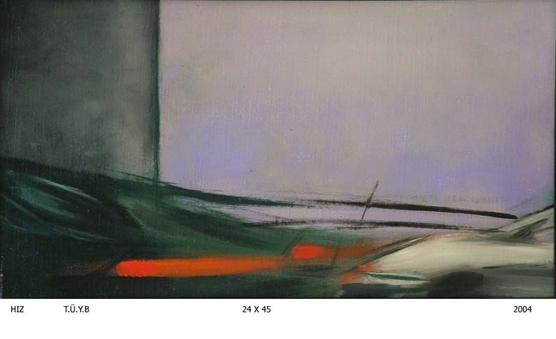 Serdal Kesgin: Tablo adı "HIZ", TÜYB.  24X45 cm.  2004
